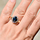 Madagascar Sapphire and Diamond 18CT Yellow Gold Halo/Cluster Engagement Ring (2.63cts)