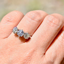 Art Deco Old European Cut Diamond Platinum Trilogy Three-Stone Engagement Ring (1.75cts)