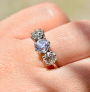 Art Deco Old European Cut Diamond Platinum Trilogy Three-Stone Engagement Ring (1.75cts)