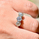 Art Deco Old European Cut Diamond Platinum Trilogy Three-Stone Engagement Ring (1.75cts)