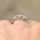 Art Deco Old European Cut Diamond Platinum Trilogy Three-Stone Engagement Ring (1.75cts)