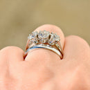 Art Deco Old European Cut Diamond Platinum Trilogy Three-Stone Engagement Ring (1.75cts)