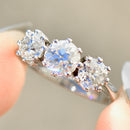 Art Deco Old European Cut Diamond Platinum Trilogy Three-Stone Engagement Ring (1.75cts)