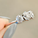 Art Deco Old European Cut Diamond Platinum Trilogy Three-Stone Engagement Ring (1.75cts)