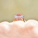 2000s Ruby and Diamond 18ct Yellow Gold Halo Ring (2.34cts)