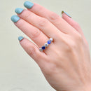 Edwardian Old European Cut Royal Blue Sapphire & Diamond Five-Stone Ring (1.90cts)