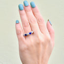 Edwardian Old European Cut Royal Blue Sapphire & Diamond Five-Stone Ring (1.90cts)