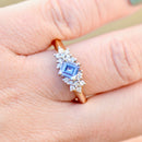 Vintage 1990s Cornflower Blue Sapphire and Diamond 18ct Yellow Gold Engagement Ring (0.85ct)