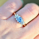 Vintage 1990s Cornflower Blue Sapphire and Diamond 18ct Yellow Gold Engagement Ring (0.85ct)