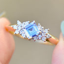 Vintage 1990s Cornflower Blue Sapphire and Diamond 18ct Yellow Gold Engagement Ring (0.85ct)