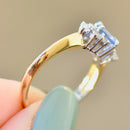 Vintage 1990s Cornflower Blue Sapphire and Diamond 18ct Yellow Gold Engagement Ring (0.85ct)