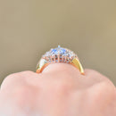 Vintage 1990s Cornflower Blue Sapphire and Diamond 18ct Yellow Gold Engagement Ring (0.85ct)