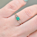 Vintage Emerald Platinum & 18CT Yellow Gold Solitaire Engagement Ring