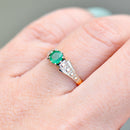 Vintage Emerald Platinum & 18CT Yellow Gold Solitaire Engagement Ring