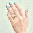 Vintage Emerald Platinum & 18CT Yellow Gold Solitaire Engagement Ring