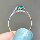 Vintage Emerald Platinum & 18CT Yellow Gold Solitaire Engagement Ring