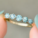 Vintage Blue Zircon Five-Stone Ring (1.11cts)