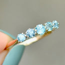 Vintage Blue Zircon Five-Stone Ring (1.11cts)