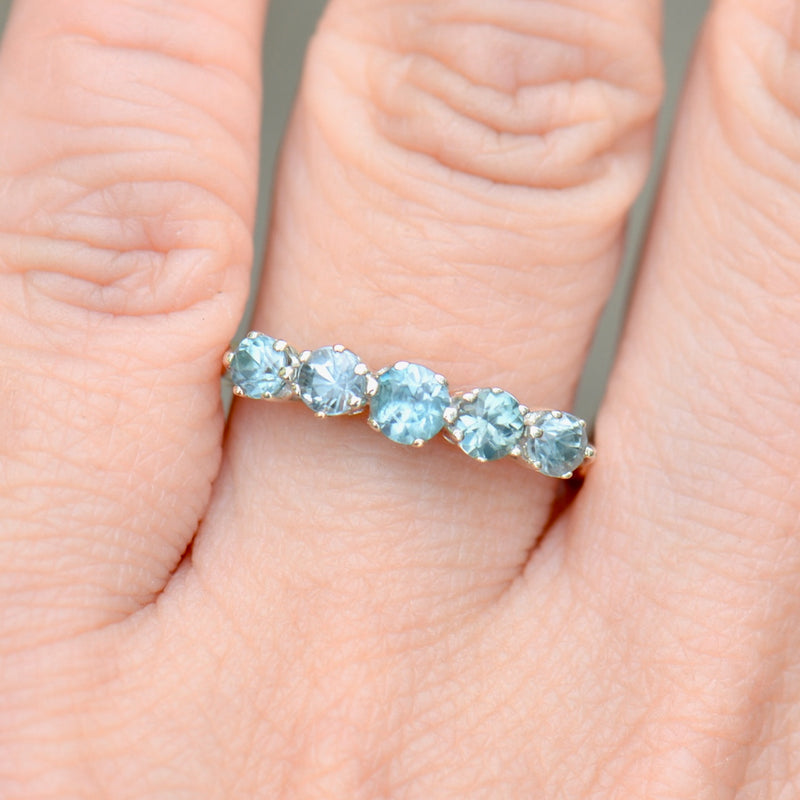 Vintage Blue Zircon Five-Stone Ring (1.11cts)