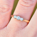 Antique Old-Cut Diamonds 18ct Yellow Gold Trilogy Engagement Ring (0.26ct)