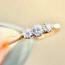 Antique Old-Cut Diamonds 18ct Yellow Gold Trilogy Engagement Ring (0.26ct)
