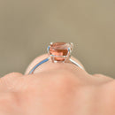 Orangey Pink Tourmaline 9ct White Gold Solitaire Ring (2.32cts)