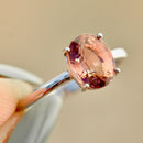 Orangey Pink Tourmaline 9ct White Gold Solitaire Ring (2.32cts)