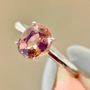 Orangey Pink Tourmaline 9ct White Gold Solitaire Ring (2.32cts)