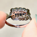 Vintage 2000s Sapphire and Diamond 18ct White Gold Cluster Ring (1.45cts)