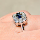 Vintage 2000s Sapphire and Diamond 18ct White Gold Cluster Ring (1.45cts)