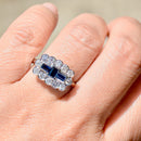 Vintage 2000s Sapphire and Diamond 18ct White Gold Cluster Ring (1.45cts)