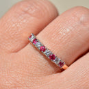 Vintage Ruby and Diamond 18ct Yellow Gold Half Eternity Ring (0.33ct)