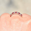 Vintage Ruby and Diamond 18ct Yellow Gold Half Eternity Ring (0.33ct)