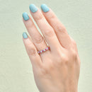 Vintage Ruby and Diamond 18ct Yellow Gold Half Eternity Ring (0.33ct)