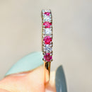 Vintage Ruby and Diamond 18ct Yellow Gold Half Eternity Ring (0.33ct)