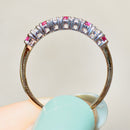 Vintage Ruby and Diamond 18ct Yellow Gold Half Eternity Ring (0.33ct)