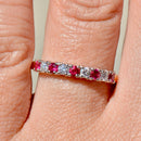 Vintage Ruby and Diamond 18ct Yellow Gold Half Eternity Ring (0.33ct)