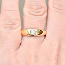 Antique 1901 Edwardian Old Mine Cut Diamond 18ct Yellow Gold Band (0.14ct)