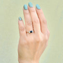 1920s Sapphire and Old-Cut Diamond 18ct Yellow Gold Three-Stone Ring (0.62ct)