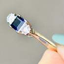 1920s Sapphire and Old-Cut Diamond 18ct Yellow Gold Three-Stone Ring (0.62ct)