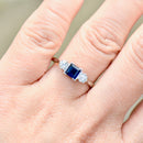 1920s Sapphire and Old-Cut Diamond 18ct Yellow Gold Three-Stone Ring (0.62ct)