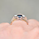 1920s Sapphire and Old-Cut Diamond 18ct Yellow Gold Three-Stone Ring (0.62ct)