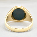 Vintage 1980s Bloodstone 9ct Yellow Gold Signet Ring