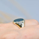 Vintage 1980s Bloodstone 9ct Yellow Gold Signet Ring