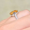 Vintage Golden Yellow Citrine 18ct White Gold Dress Ring (4.43cts)