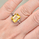 Vintage Golden Yellow Citrine 18ct White Gold Dress Ring (4.43cts)
