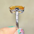 Vintage Golden Yellow Citrine 18ct White Gold Dress Ring (4.43cts)