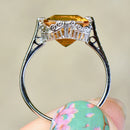 Vintage Golden Yellow Citrine 18ct White Gold Dress Ring (4.43cts)