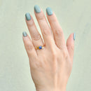 Vintage Sapphire Cabochon Leaf Design Ring (0.95ct)