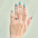 Vintage Sapphire Cabochon Leaf Design Ring (0.95ct)